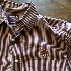 TWO Texas State University Bobcat embroidered Antigua Men's Button Down Shirts
